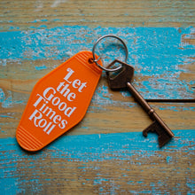 Load image into Gallery viewer, Hoy Nostalgia Motel Keyring - Let The Good Times Roll - Orange