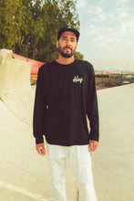 Load image into Gallery viewer, Hoy Script Organic Long sleeve T-shirt - Black