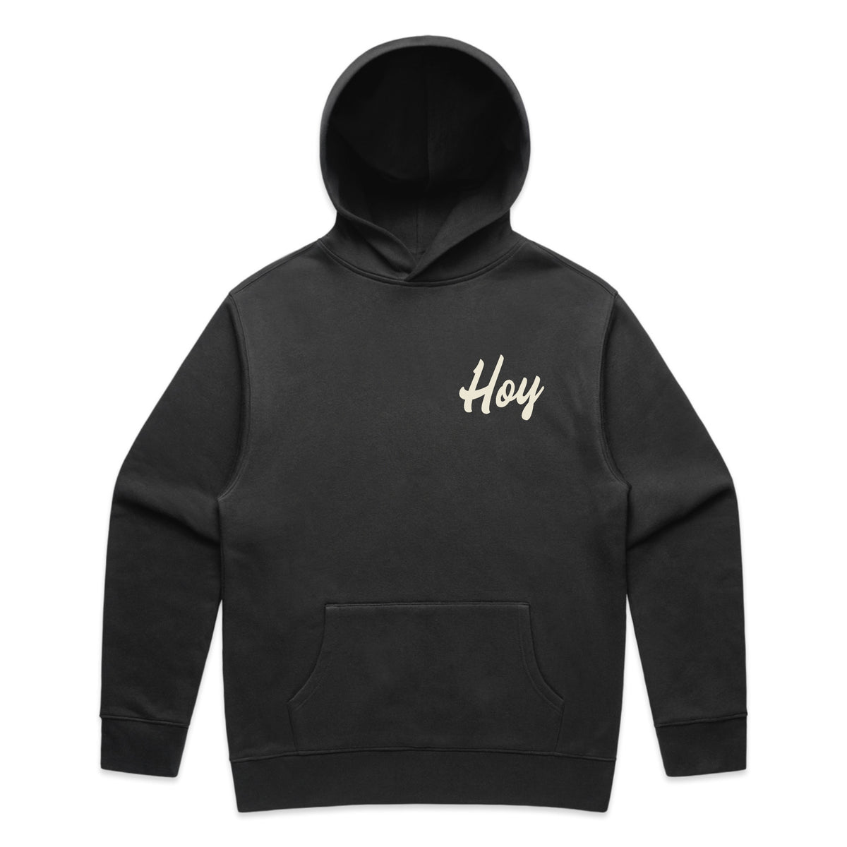 Hoy Script Garment Dyed Hoodie - Dusty Black