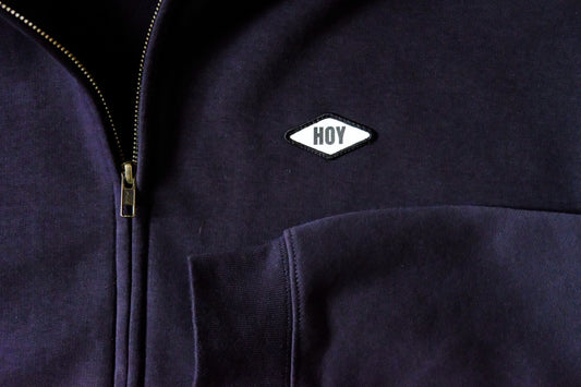 Hoy Crest Zip Up Hoodie - Deep Navy