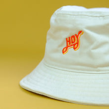 Load image into Gallery viewer, Hoy Classics Embroidered Bucket Hat - White / Sunrise
