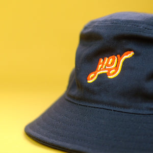 Hoy Classics Embroidered Bucket Hat - Navy / Sunrise