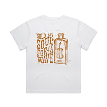 Load image into Gallery viewer, Hoy Women's Sold My Soul T-shirt - White / Sandy Wax
