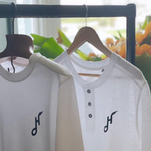 Load image into Gallery viewer, Hoy Downtown Short Sleeve Henley T-Shirt - White - Last one