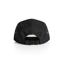 Load image into Gallery viewer, Hoy Classics Embroidered Five Panel Hat - Pitch Black / Sunrise