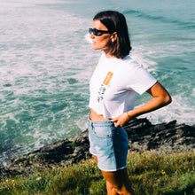 Load image into Gallery viewer, Women's Hoy Storm Tree Crop T-shirt - White - Limited Edition