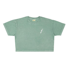 Load image into Gallery viewer, Women&#39;s Hoy Downtown Organic Crop T-shirt - Dusty Cactus - Low Stock
