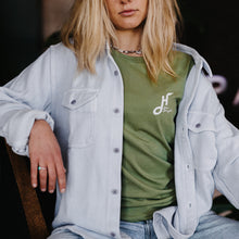 Load image into Gallery viewer, Women's Wave Wranglers Organic T-shirt - Soft Green - Last Size