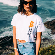 Load image into Gallery viewer, Women's Hoy Storm Tree Crop T-shirt - White - Limited Edition