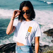 Load image into Gallery viewer, Women's Hoy Storm Tree Crop T-shirt - White - Limited Edition