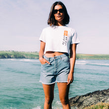 Load image into Gallery viewer, Women's Hoy Storm Tree Crop T-shirt - White - Limited Edition