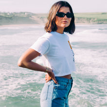 Load image into Gallery viewer, Women's Hoy Storm Tree Crop T-shirt - White - Limited Edition