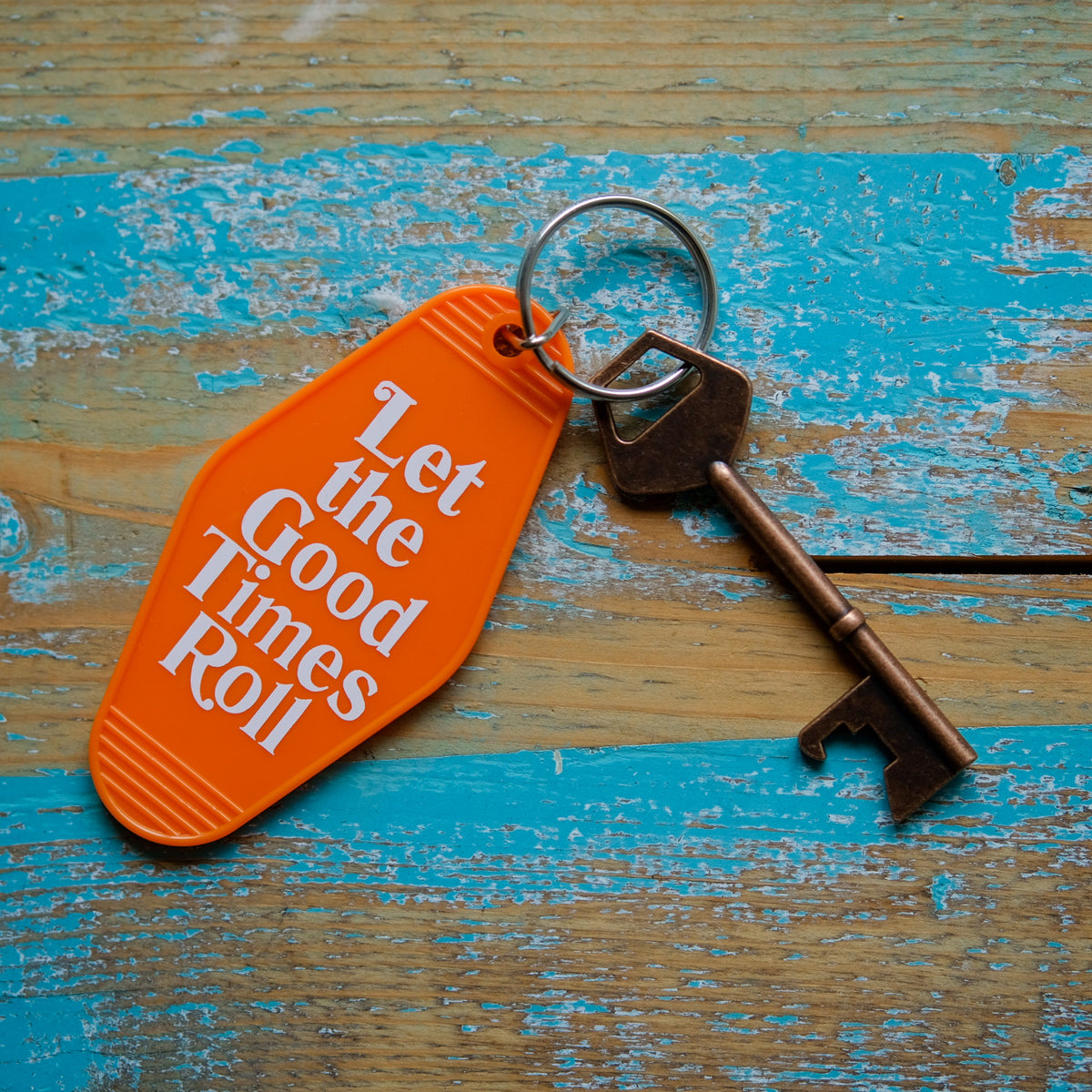 Hoy Nostalgia Motel Keyring - Let The Good Times Roll - Orange
