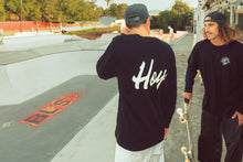 Load image into Gallery viewer, Hoy Script Organic Long sleeve T-shirt - Black
