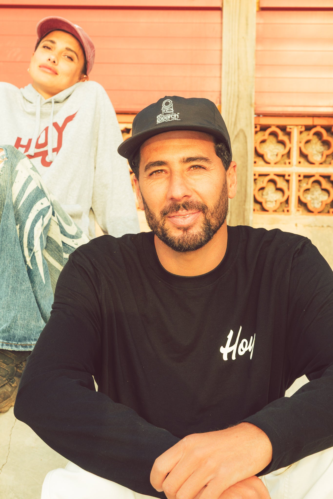 Hoy Script Organic Long sleeve T-shirt - Black