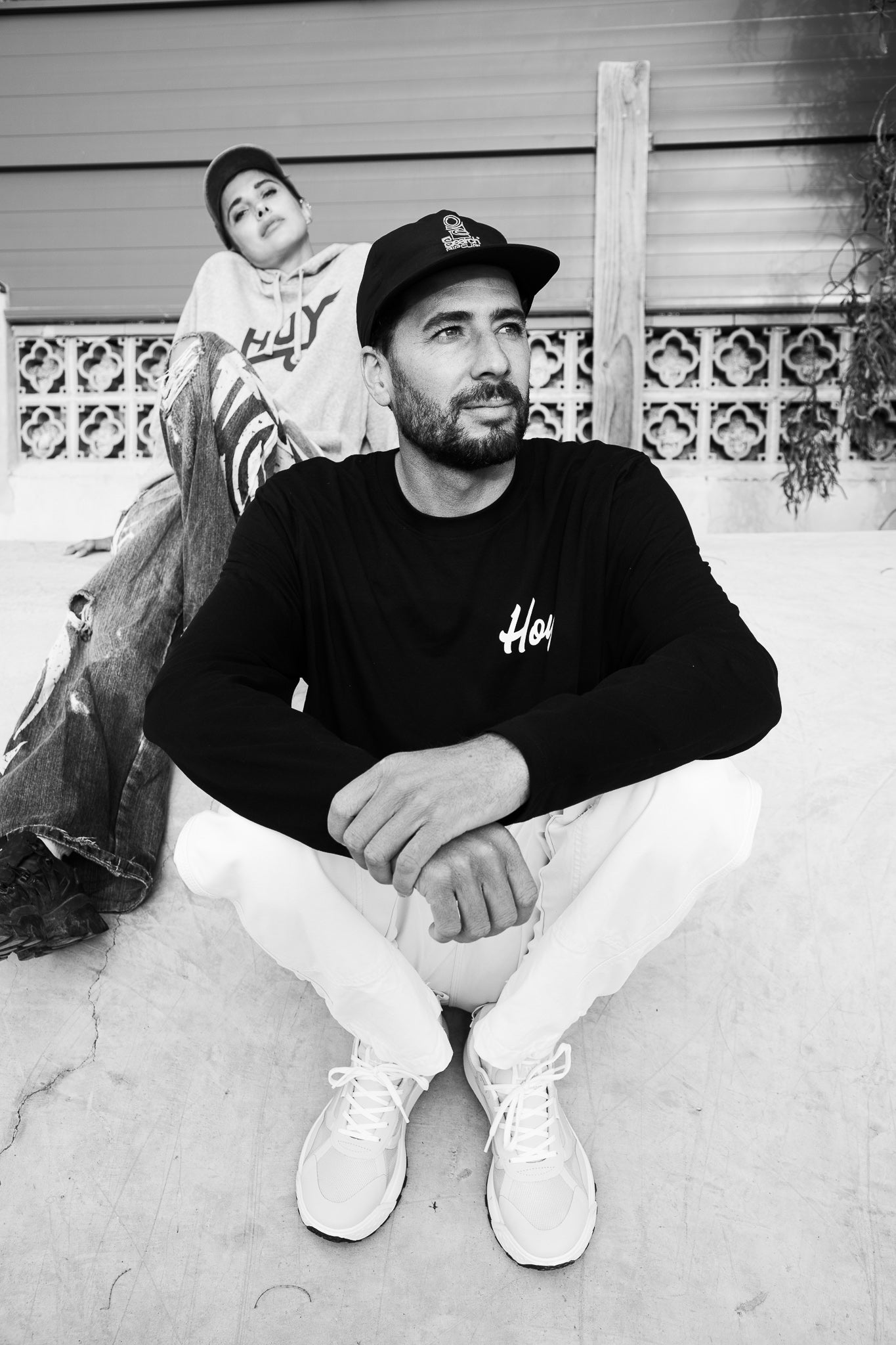 Hoy Script Organic Long sleeve T-shirt - Black