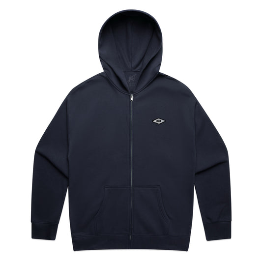 Hoy Crest Zip Up Hoodie - Deep Navy