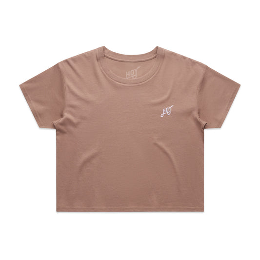 Women's Hoy Explore Crop T-shirt - Dusty Pink - Last One