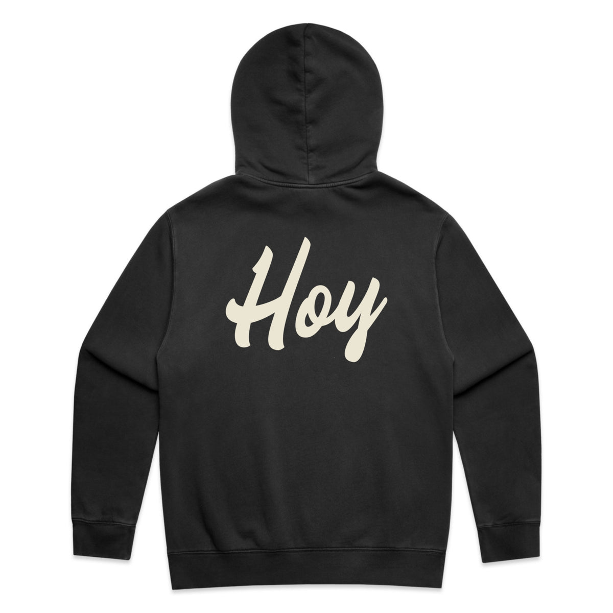 Hoy Script Garment Dyed Hoodie - Dusty Black