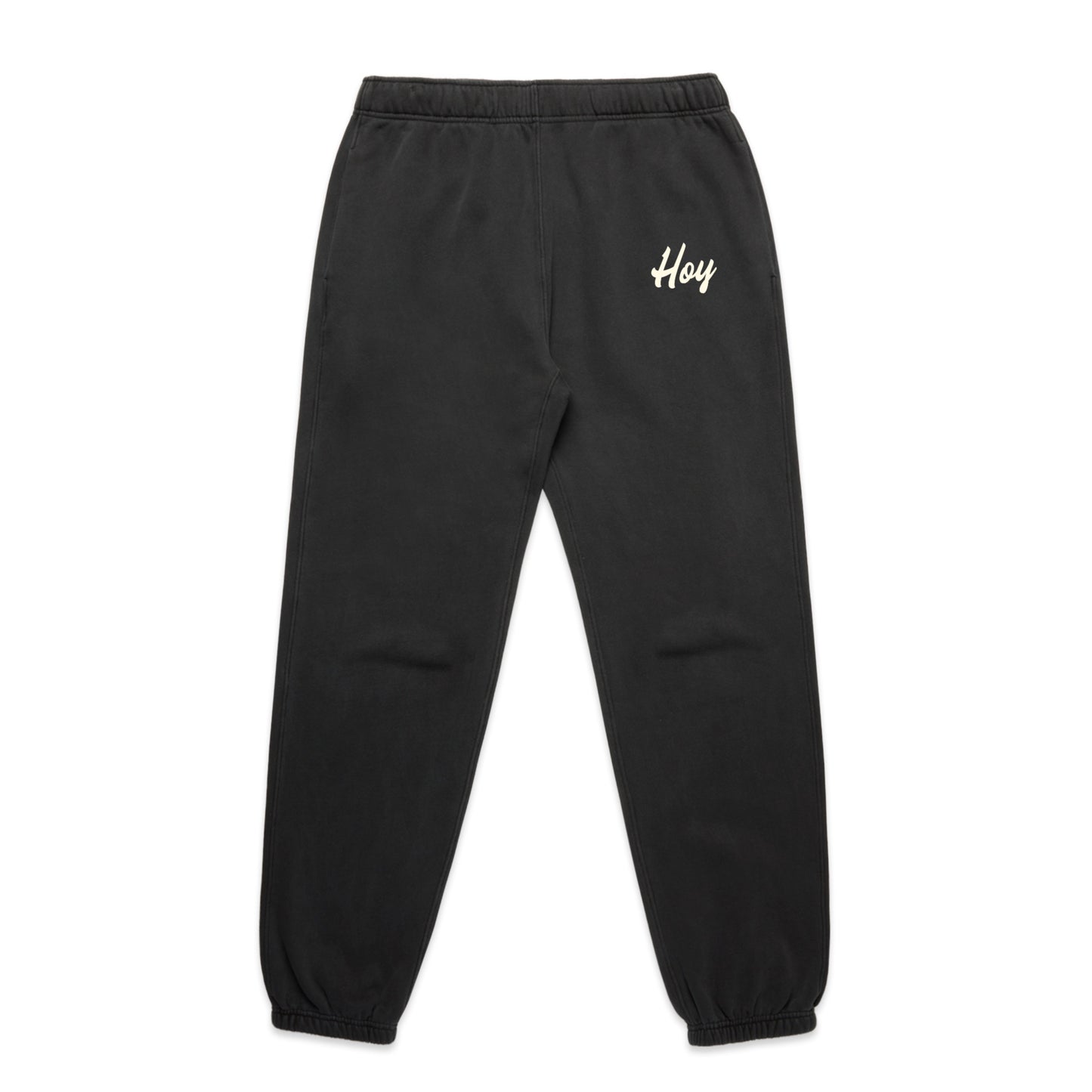 Hoy Script Garment Dyed Joggers - Dusty Black