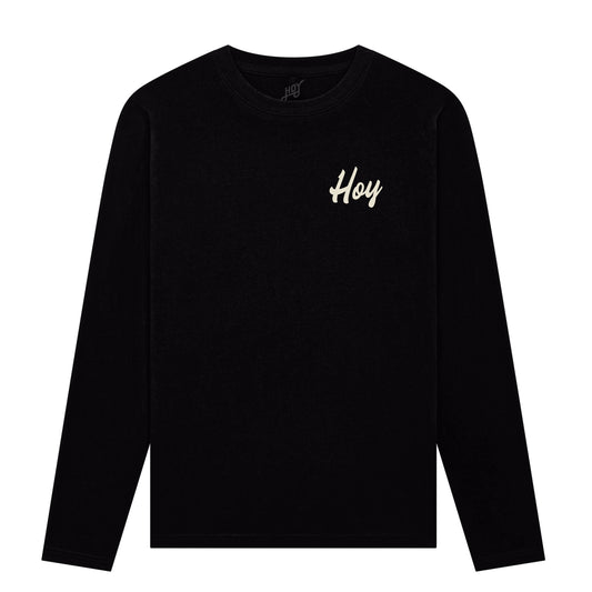 Hoy Script Organic Long sleeve T-shirt - Black