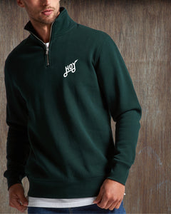 Hoy Classics 1/4 Zip Sweater - Deep Green