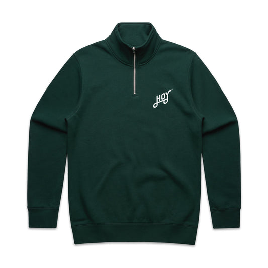 Hoy Classics 1/4 Zip Sweater - Deep Green