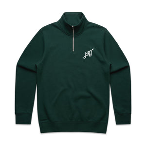 Hoy Classics 1/4 Zip Sweater - Deep Green