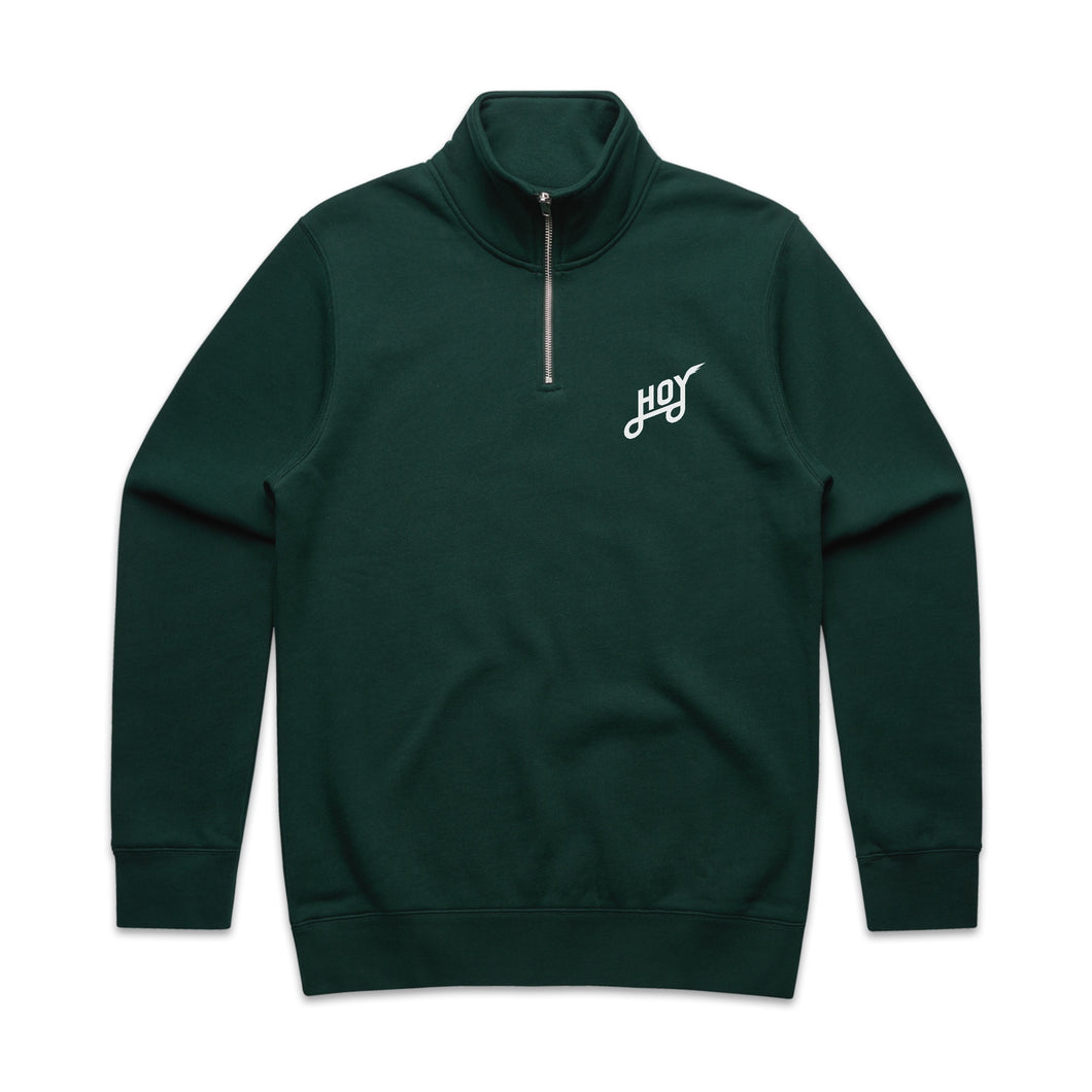 Hoy Classics 1/4 Zip Sweater - Deep Green