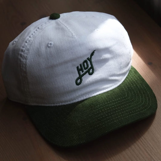 Hoy Explore Cord Five Panel - White / Forest