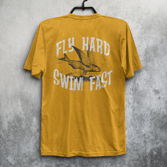 Hoy Fly Hard T-shirt - Mustard