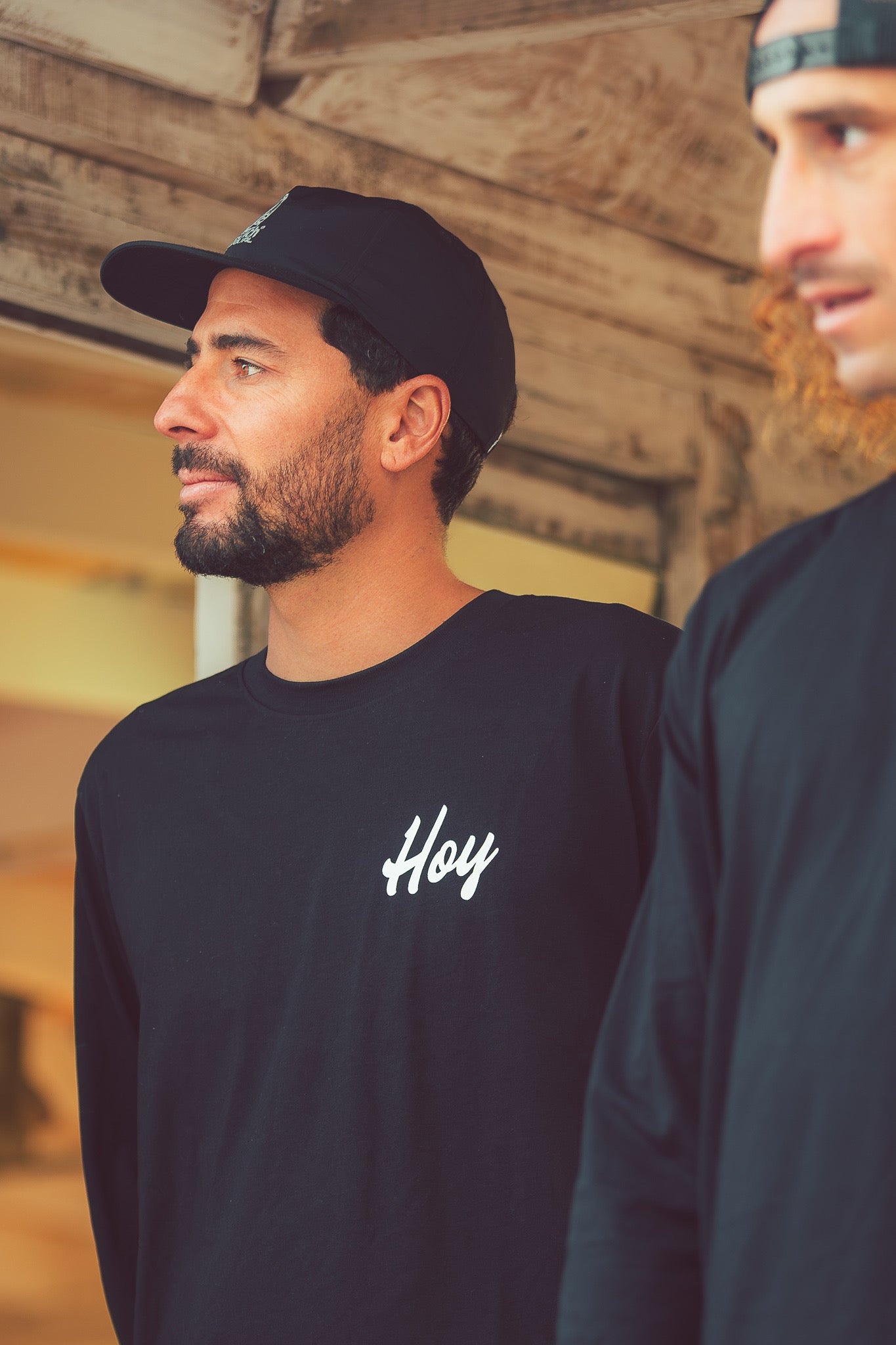 Hoy Script Organic Long sleeve T-shirt - Black