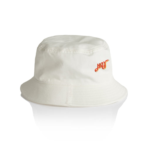 Hoy Classics Embroidered Bucket Hat - White / Sunrise - Pre Order