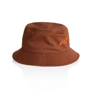 Hoy Classics Embroidered Bucket Hat - Rust / Sunrise