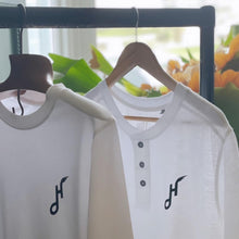 Load image into Gallery viewer, Hoy Downtown Short Sleeve Henley T-Shirt - White - Last Few
