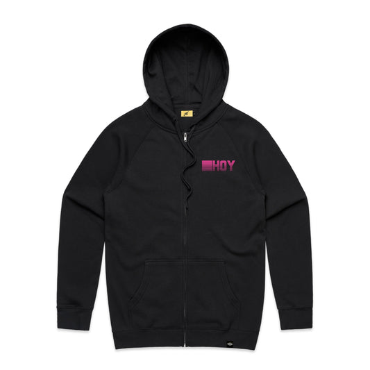 Hoy Revival Zip Through Hoody - Black - Last One