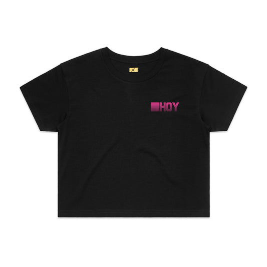 Women's Hoy Revival Crop T-shirt - Black - Last One