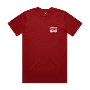 Hoy Jusqu'ici' Tout Va Bien Organic T-shirt - Red / Cream